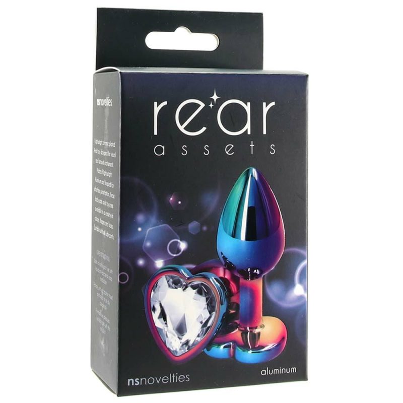 Anal Sex Toys | Small Aluminum Plug With Clear Heart Gem In Multicolor Anal Sex Toys Anal Sex Toys