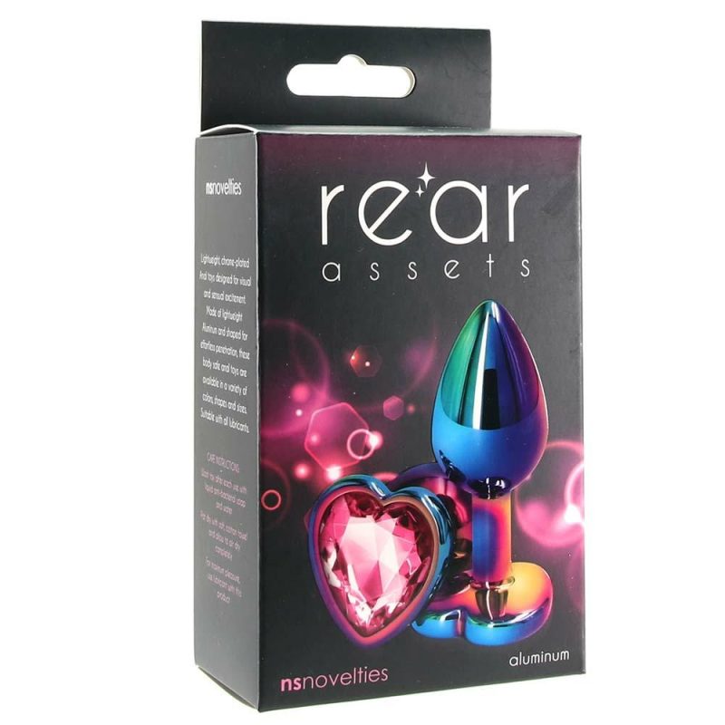 Anal Sex Toys | Small Aluminum Plug With Pink Heart Gem In Multicolor Anal Sex Toys Anal Sex Toys