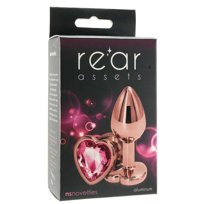 Anal Sex Toys | Small Aluminum Plug With Pink Heart Gem In Rose Gold Anal Sex Toys Anal Sex Toys