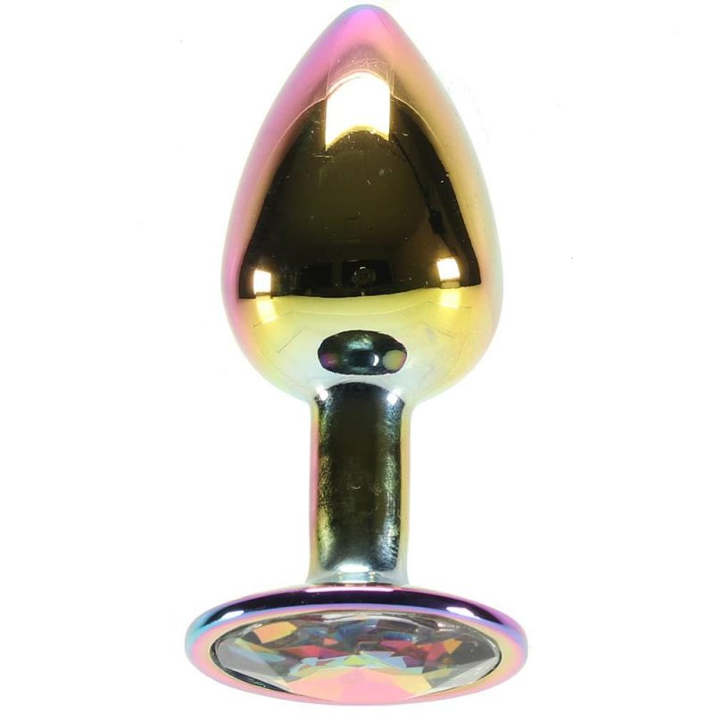 Anal Sex Toys | Small Aluminum Plug With Rainbow Gem In Multicolor Anal Sex Toys Anal Sex Toys