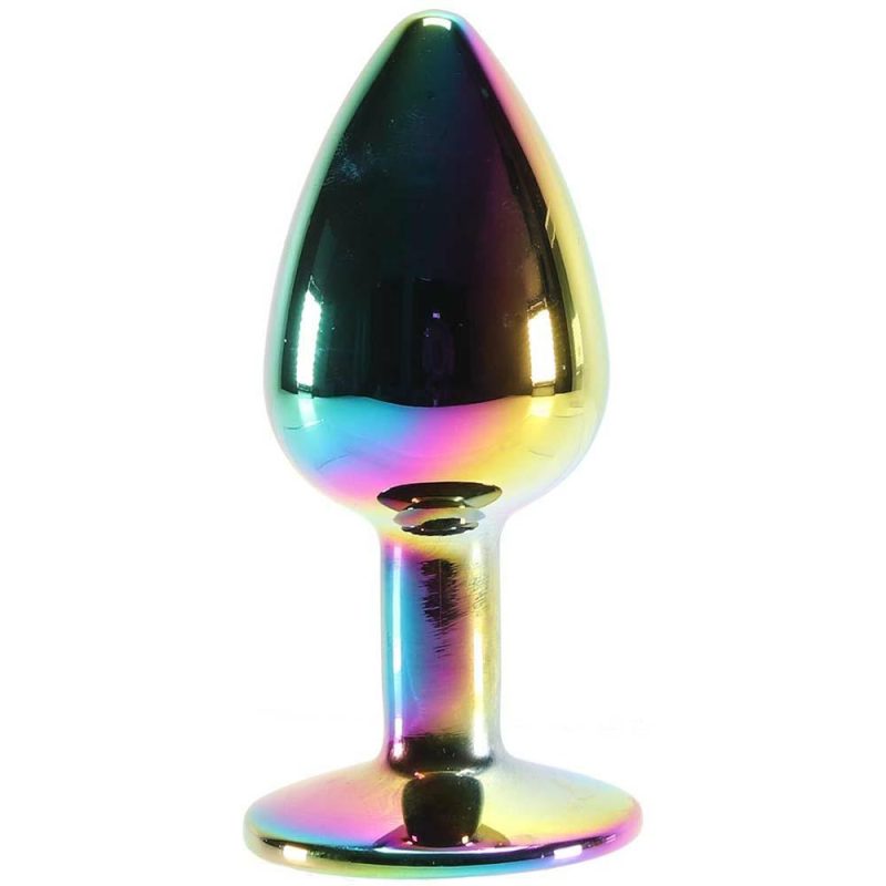 Anal Sex Toys | Small Aluminum Plug With Rainbow Gem In Multicolor Anal Sex Toys Anal Sex Toys