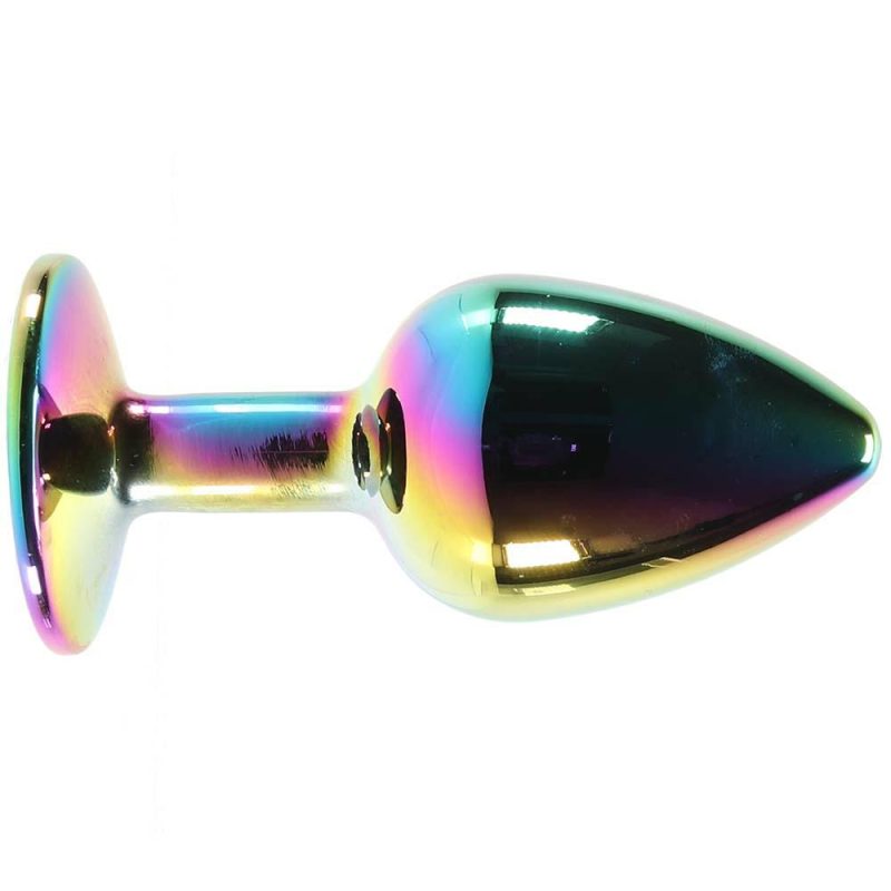 Anal Sex Toys | Small Aluminum Plug With Rainbow Gem In Multicolor Anal Sex Toys Anal Sex Toys