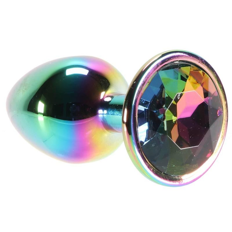 Anal Sex Toys | Small Aluminum Plug With Rainbow Gem In Multicolor Anal Sex Toys Anal Sex Toys