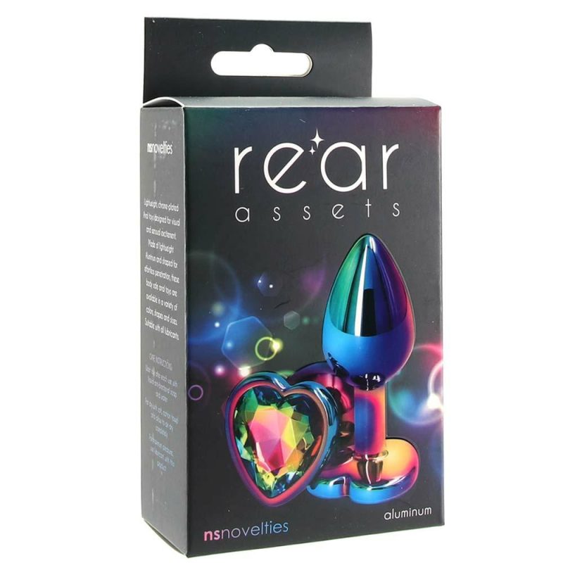 Anal Sex Toys | Small Aluminum Plug With Rainbow Heart Gem In Multicolor Anal Sex Toys Anal Sex Toys