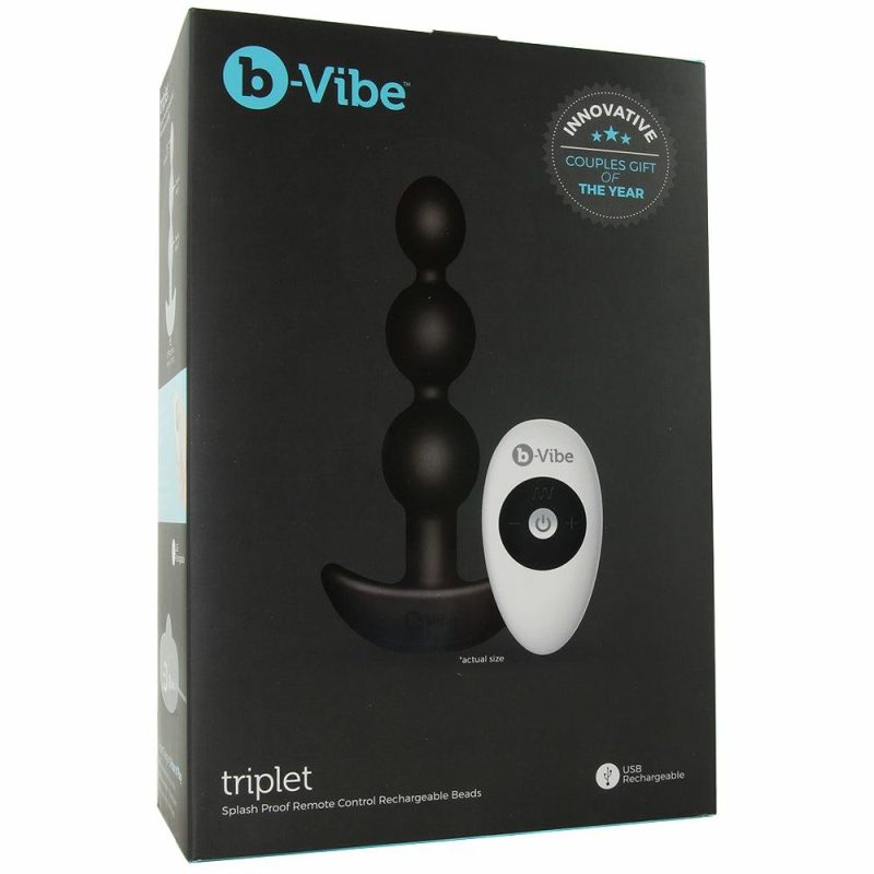 Anal Sex Toys | Triplet Remote Vibrating Beaded Plug In Black Anal Sex Toys Anal Sex Toys