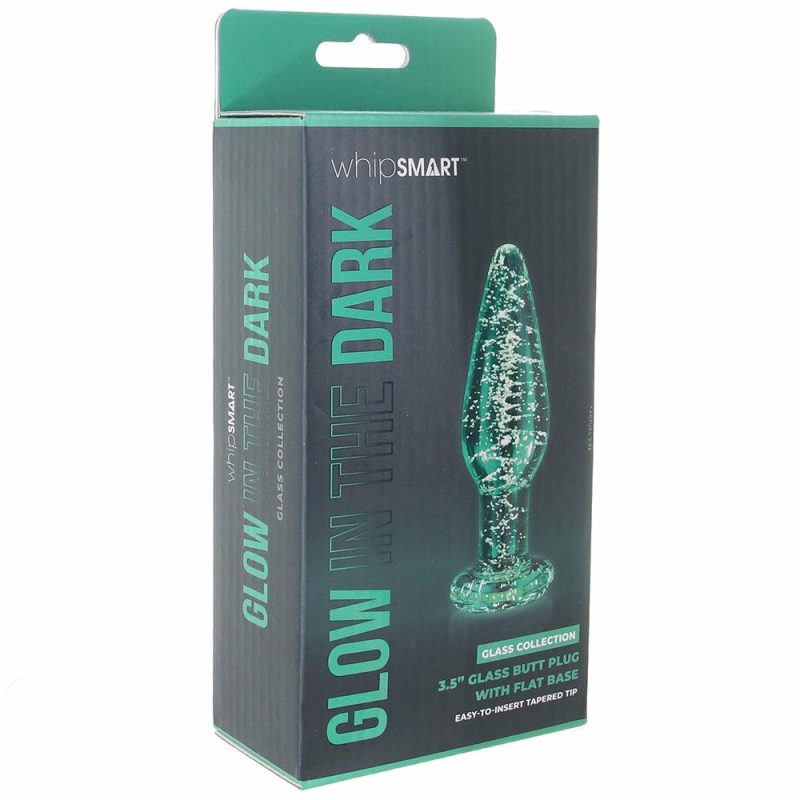 Anal Sex Toys | Whipsmart Glow In The Dark Glass Tapered Butt Plug Anal Sex Toys Anal Sex Toys