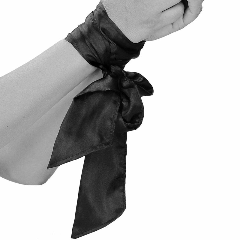 Bondage | Black & White Satin Bondage Tie Bondage Bondage