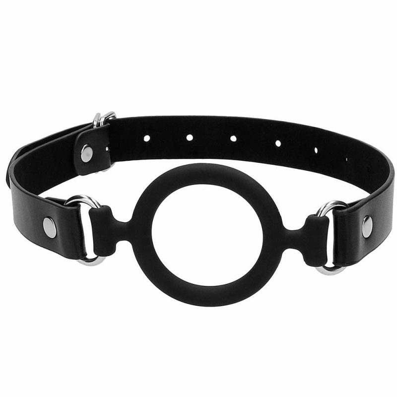 Bondage | Black & White Strapped Silicone Ring Gag Bondage Bondage