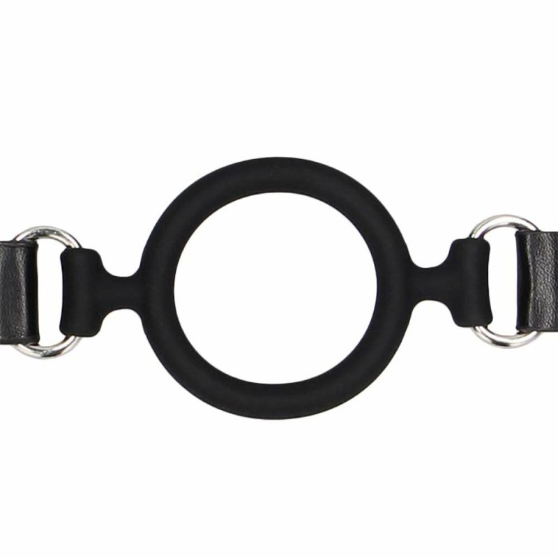 Bondage | Black & White Strapped Silicone Ring Gag Bondage Bondage