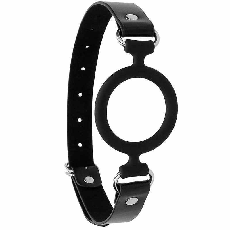 Bondage | Black & White Strapped Silicone Ring Gag Bondage Bondage