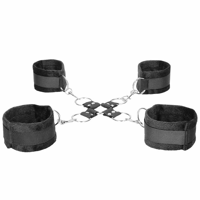 Bondage | Black & White Velcro Hogtie With Cuffs Bondage Bondage