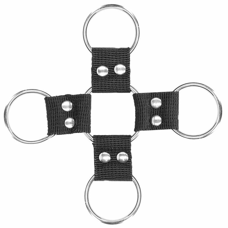 Bondage | Black & White Velcro Hogtie With Cuffs Bondage Bondage