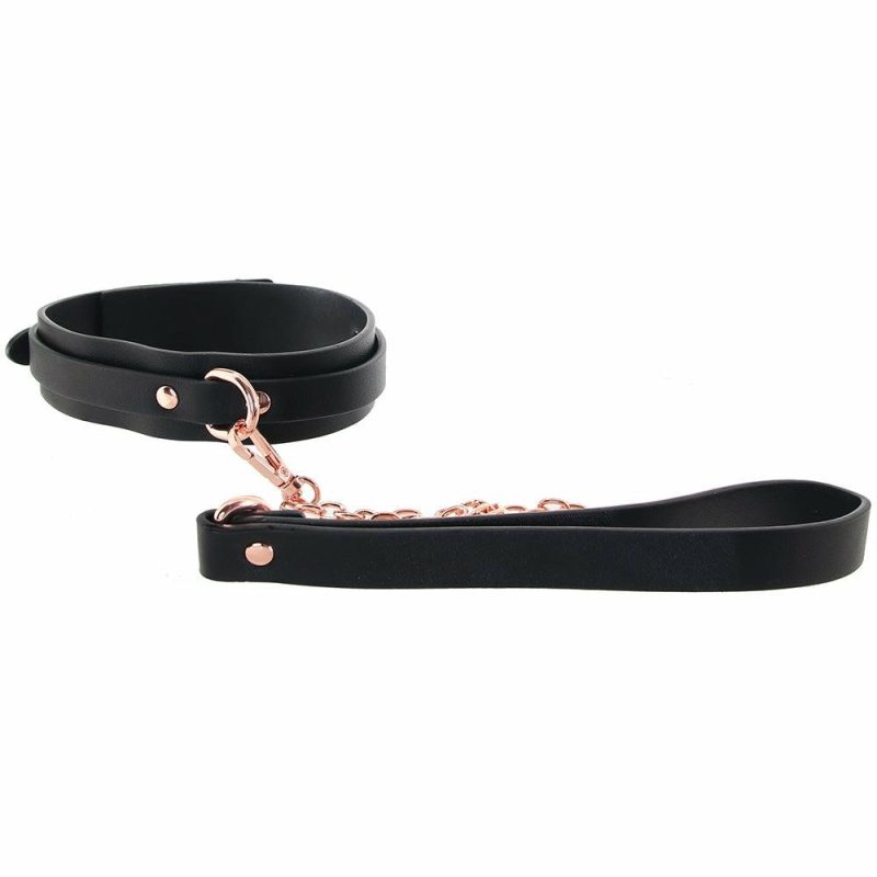 Bondage | Bondage Couture Collar & Leash In Rose Gold Bondage Bondage