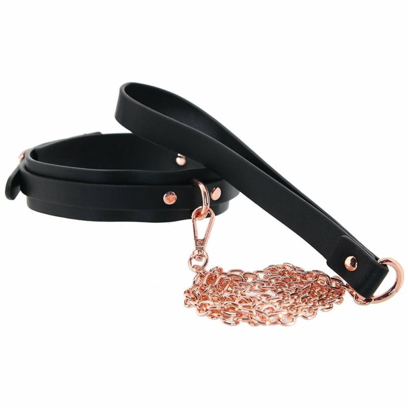 Bondage | Bondage Couture Collar & Leash In Rose Gold Bondage Bondage