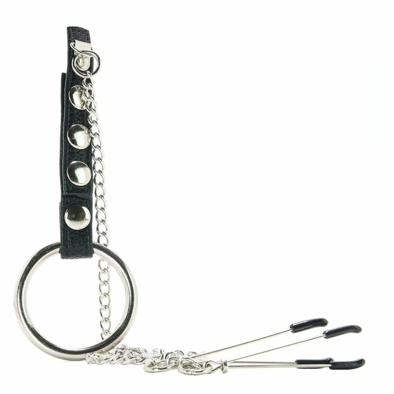 Bondage | Cock Ring With Nipple Tweezers Bondage Bondage