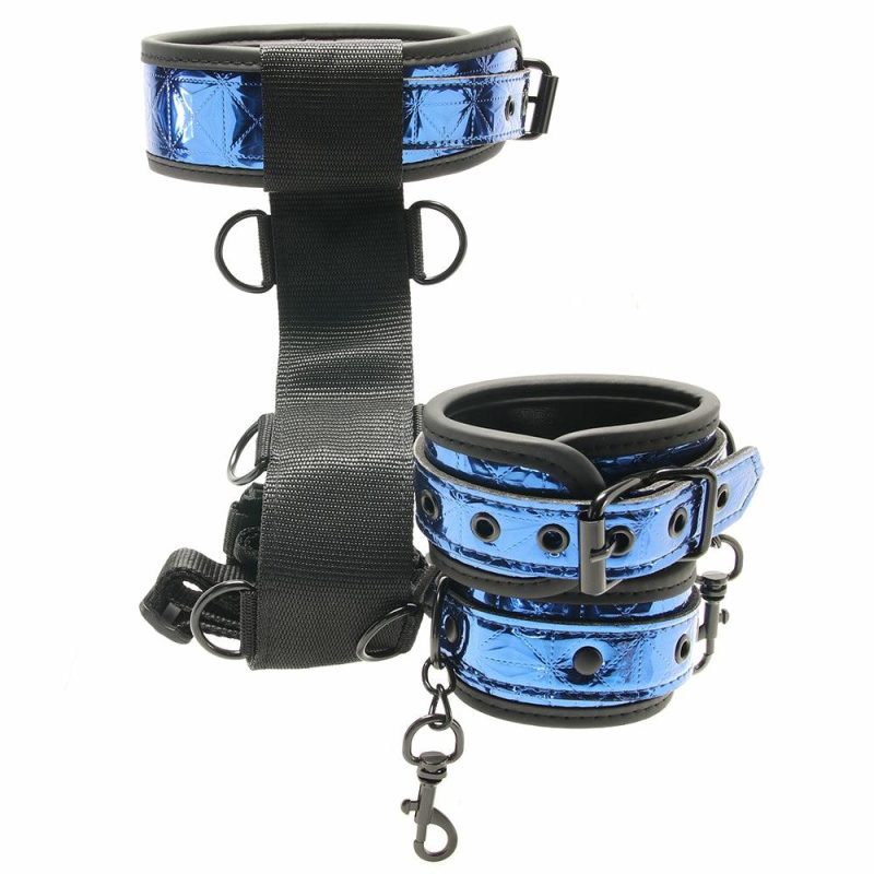 Bondage | Diamond 3-Piece Adjustable Body Harness In Blue Bondage Bondage