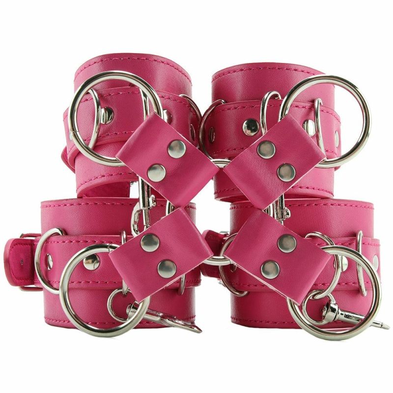 Bondage | Hand And Leg Cuff Set In Pink Bondage Bondage