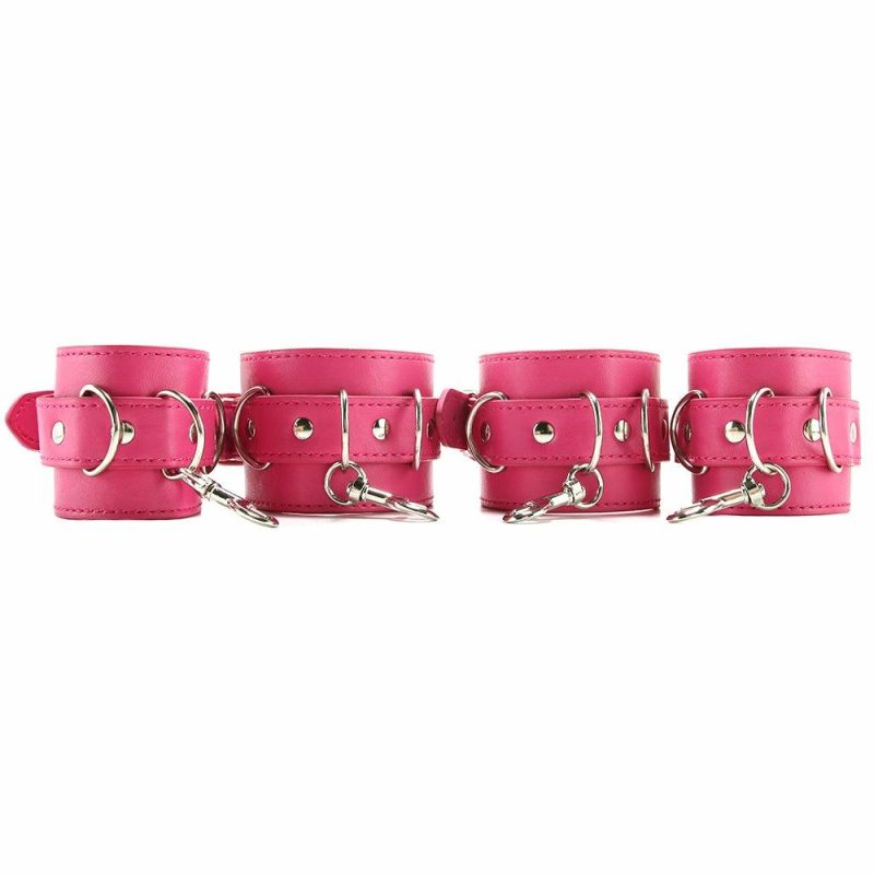 Bondage | Hand And Leg Cuff Set In Pink Bondage Bondage