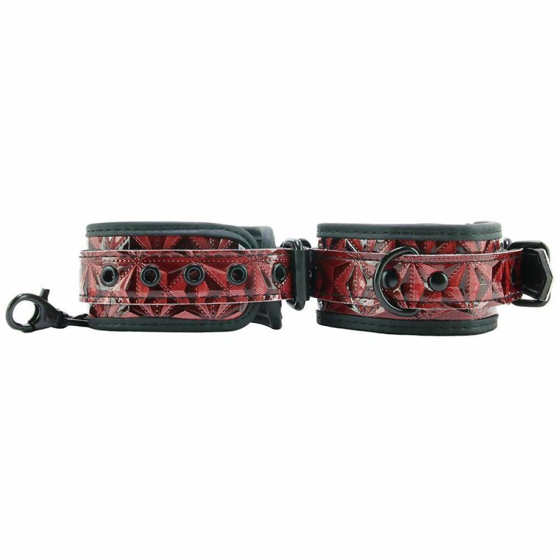 Bondage | Luxury Hogtie Cuff Set In Burgundy Bondage Bondage