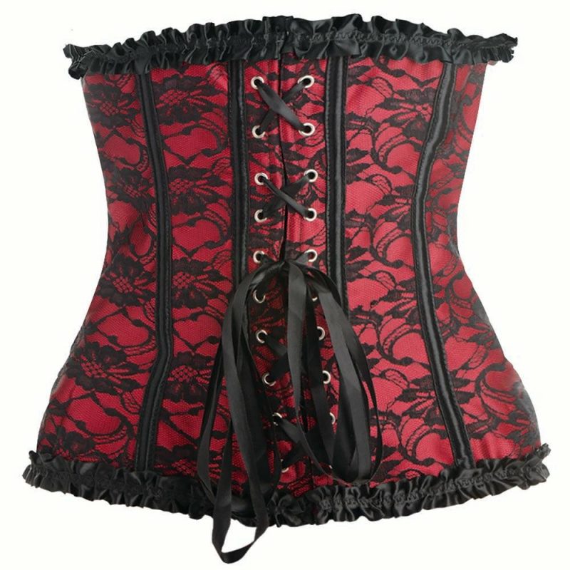 Bondage | Master Series Scarlet Seduction Red Corset & Thong In Xl Bondage Black, Red