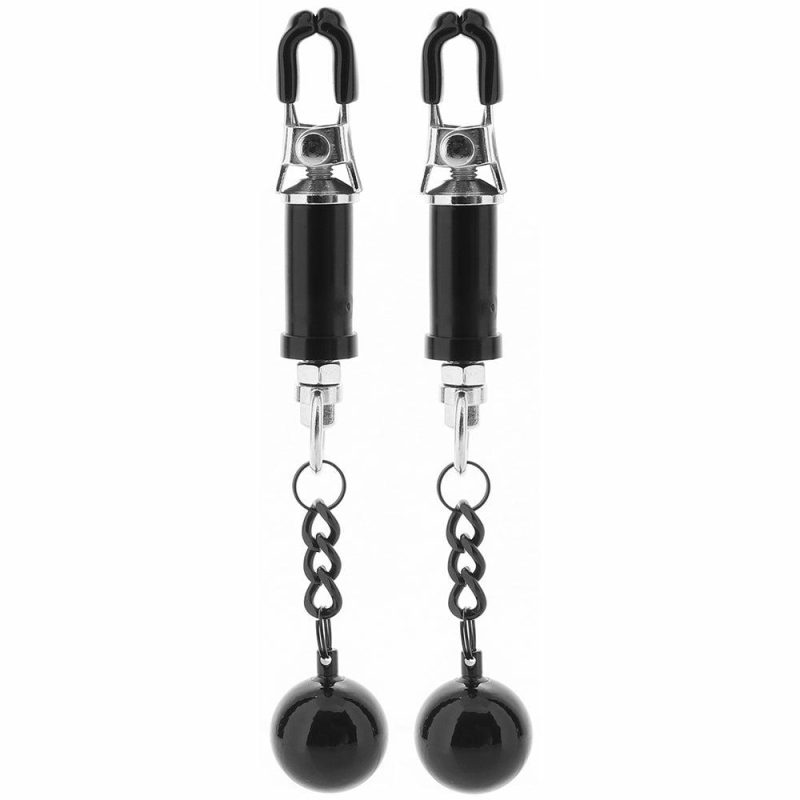 Bondage | Nipple Grips Weighted Twist Nipple Clamps Bondage Bondage