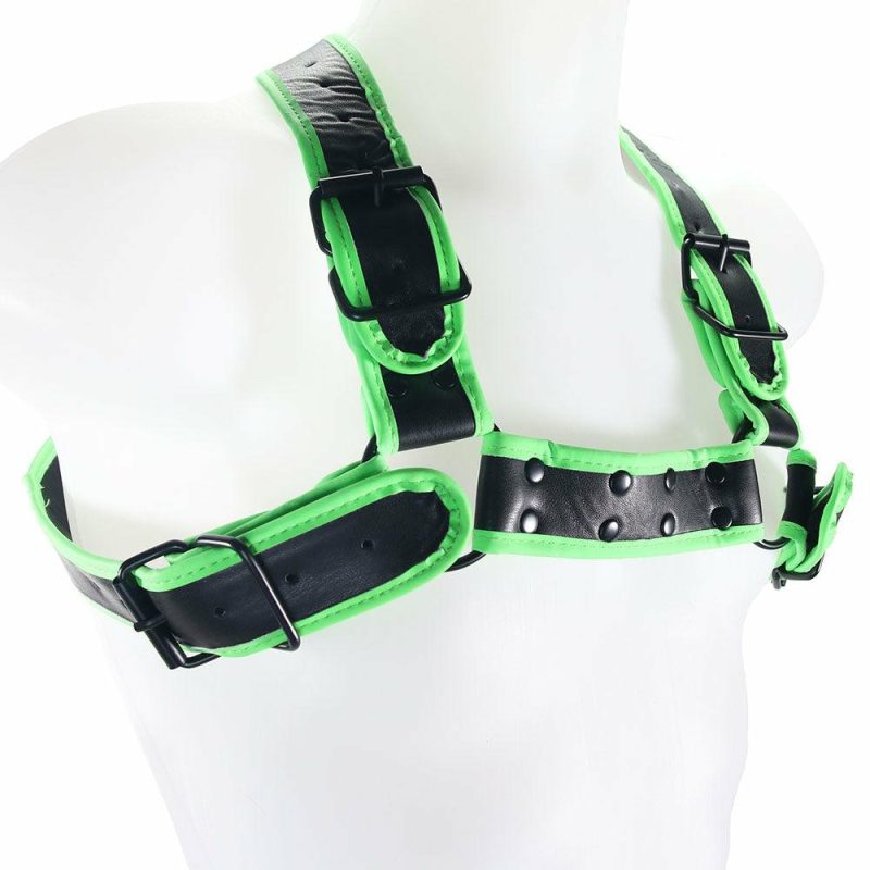 Bondage | Ouch! Glow In The Dark Buckle Bulldog Harness /Xl Bondage Bondage