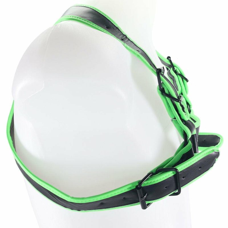 Bondage | Ouch! Glow In The Dark Buckle Bulldog Harness /Xl Bondage Bondage