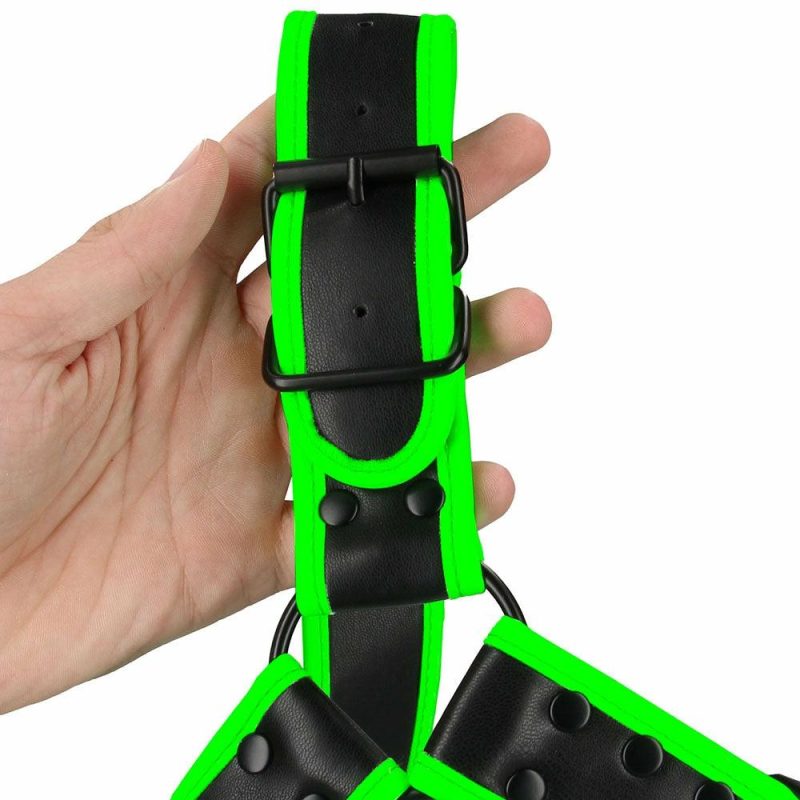 Bondage | Ouch! Glow In The Dark Buckle Bulldog Harness /Xl Bondage Bondage