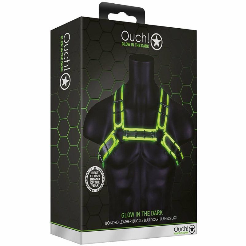 Bondage | Ouch! Glow In The Dark Buckle Bulldog Harness /Xl Bondage Bondage