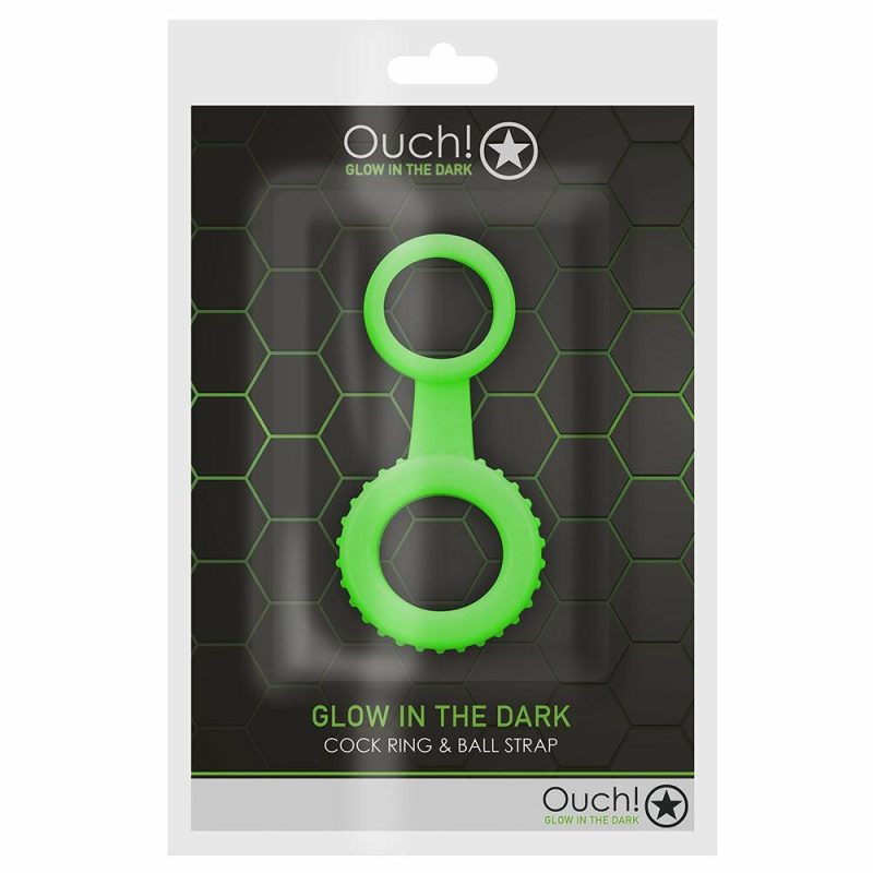 Bondage | Ouch! Glow In The Dark Double Cock Ring Bondage Bondage