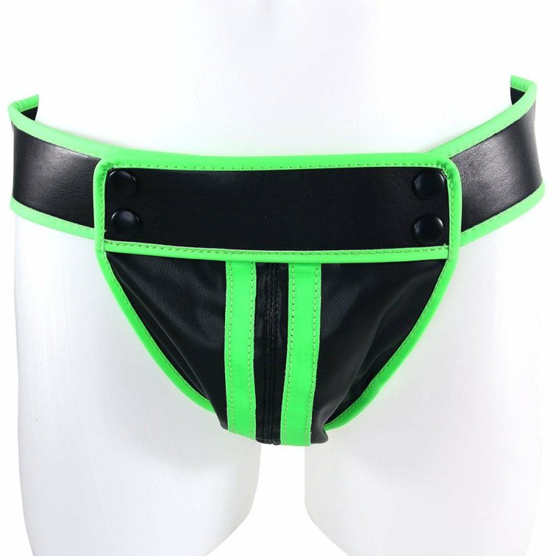 Bondage | Ouch! Glow In The Dark Striped Pouch Jock Strap /M Bondage Bondage