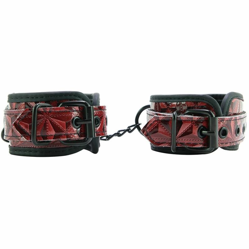 Bondage | Ouch! Luxury Ankle Cuffs In Burgundy Bondage Bondage