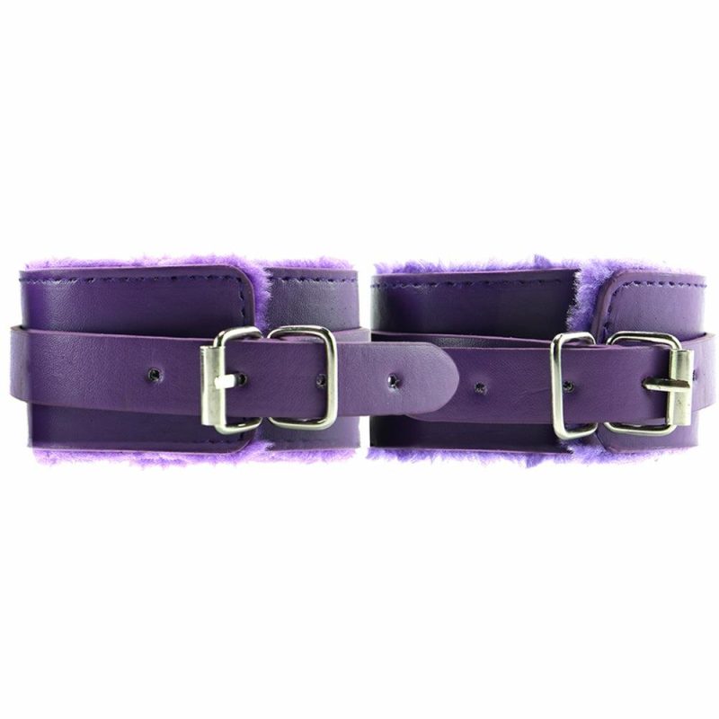 Bondage | Ouch! Premium Plush Wrist Cuffs In Purple Bondage Bondage