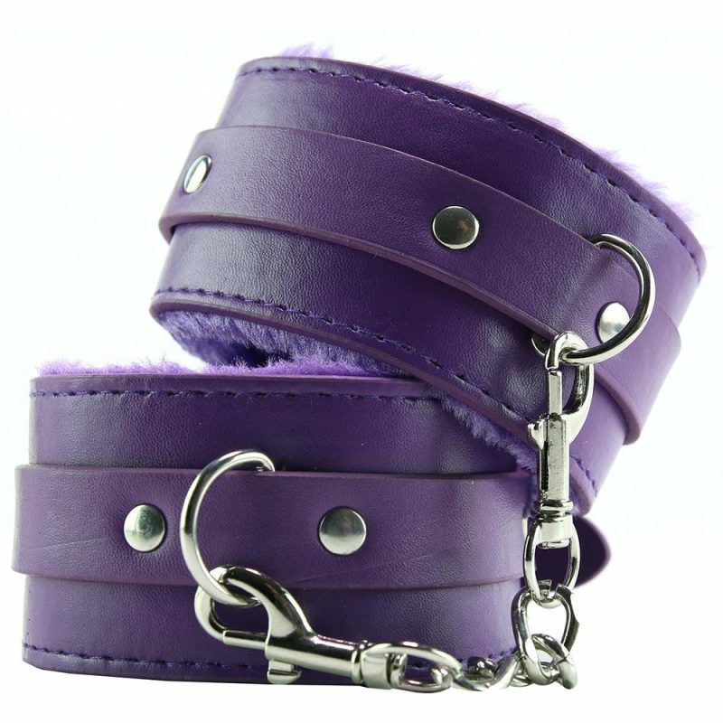 Bondage | Ouch! Premium Plush Wrist Cuffs In Purple Bondage Bondage