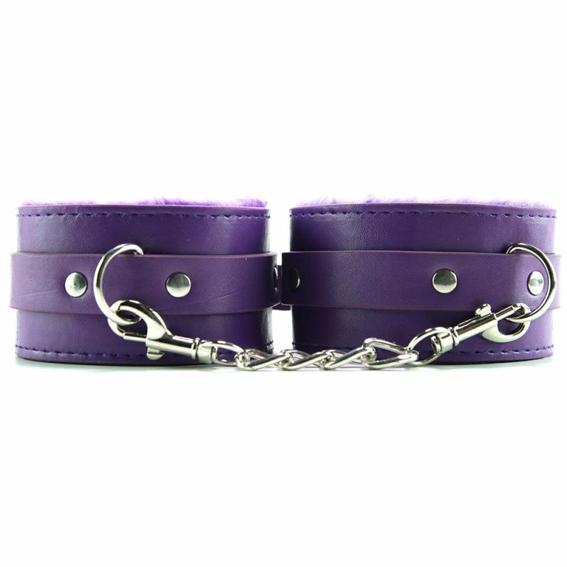 Bondage | Ouch! Premium Plush Wrist Cuffs In Purple Bondage Bondage