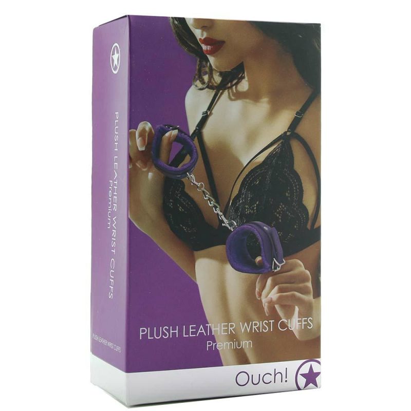 Bondage | Ouch! Premium Plush Wrist Cuffs In Purple Bondage Bondage