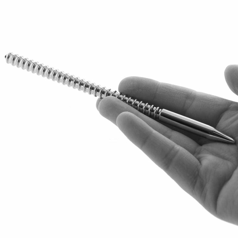 Bondage | Ouch! Ribbed 7.7Mm Steel Urethral Dilator Plug Bondage Bondage