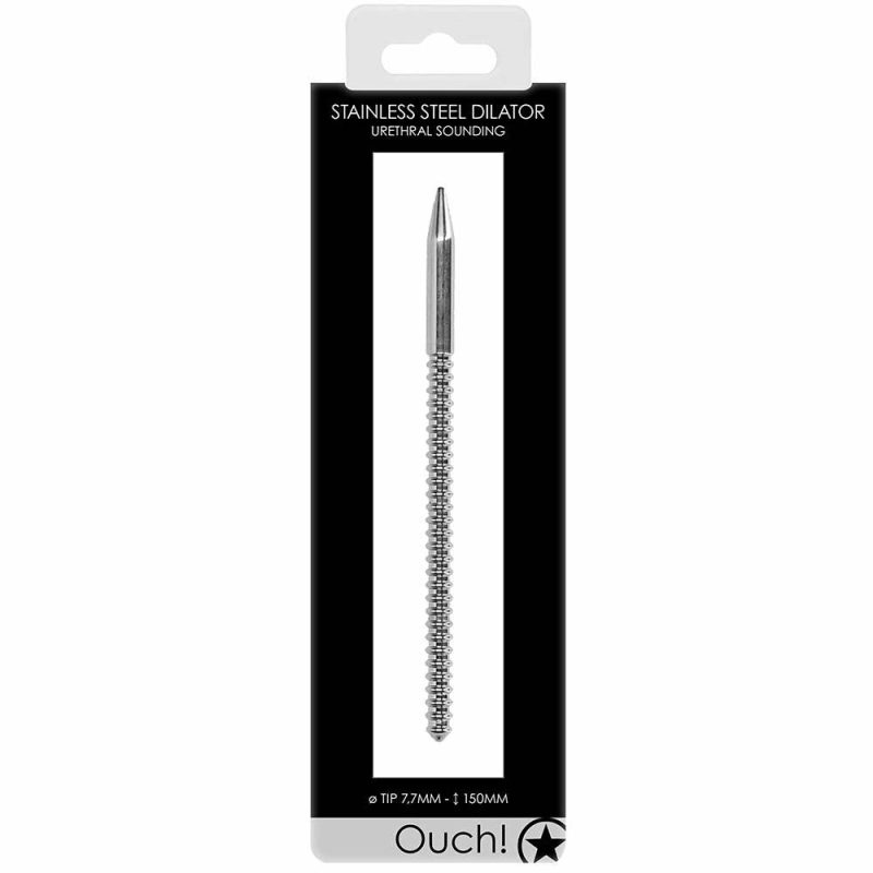 Bondage | Ouch! Ribbed 7.7Mm Steel Urethral Dilator Plug Bondage Bondage