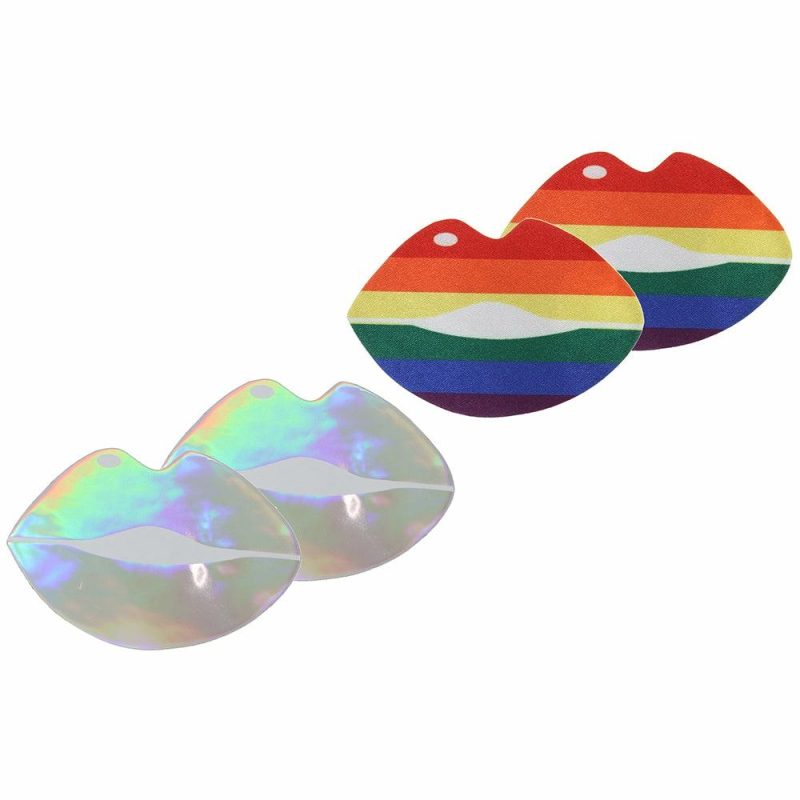 Bondage | Pride And Holographic Lips Nipple Pasties Bondage Bondage