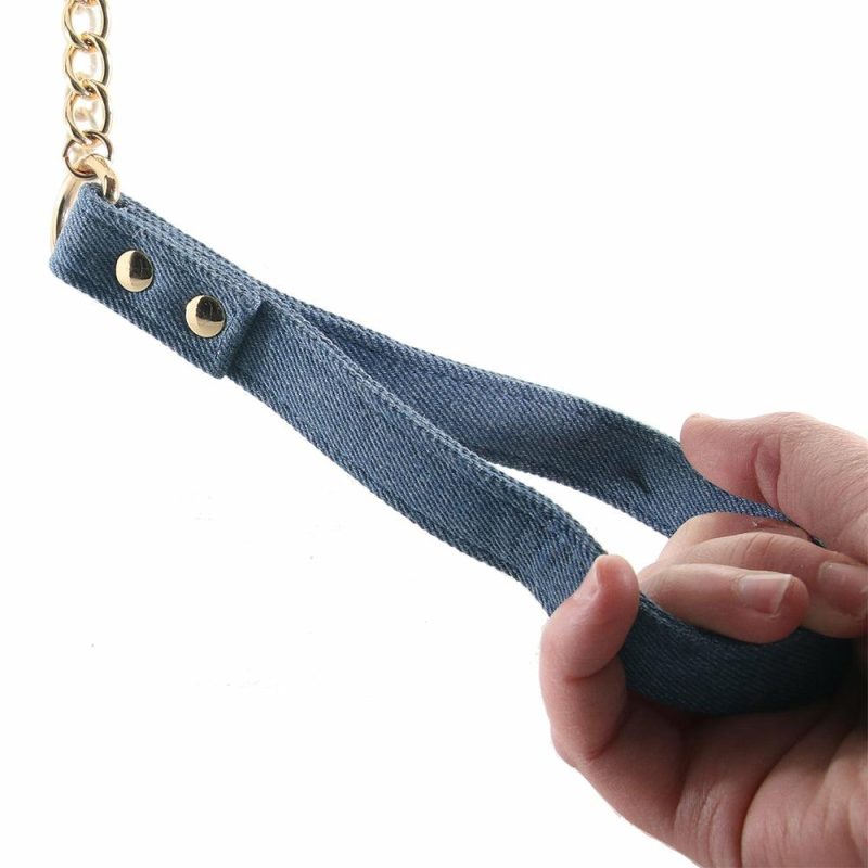 Bondage | Ride ‘Em Denim Collar With Leash Bondage Bondage