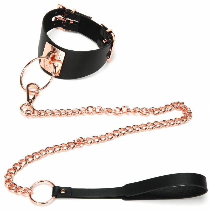 Bondage | Secret Kisses Rose Gold Collar And Leash Bondage Bondage