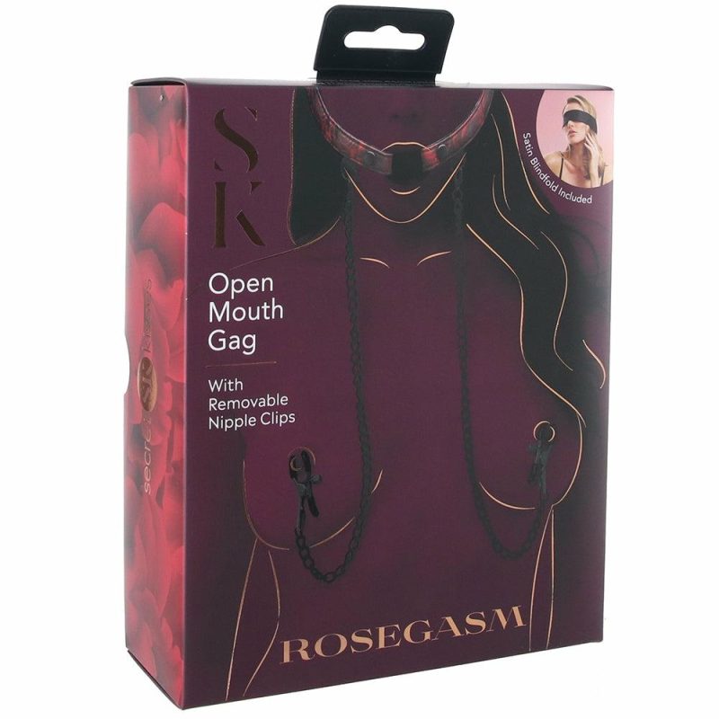 Bondage | Secret Kisses Rosegasm Ring Gag With Clamps Bondage Bondage