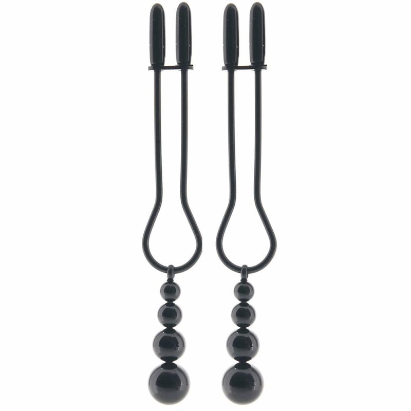 Bondage | Selopa Beaded Nipple Clamps In Black Chrome Bondage Bondage