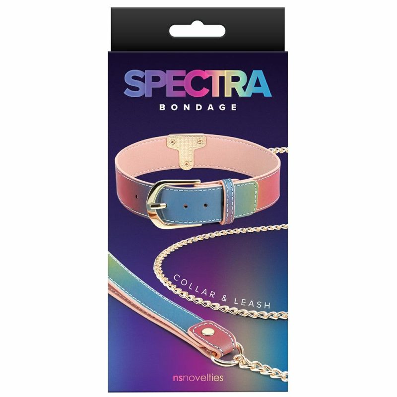 Bondage | Spectra Bondage Collar & Leash In Rainbow Bondage Bondage