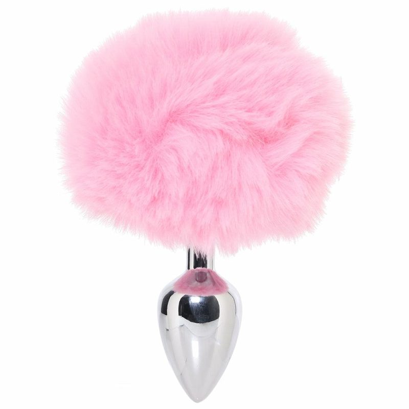 Bondage | Whipsmart 3 Inch Fluffy Bunny Metal Plug In Pink Anal Sex Toys Anal Sex Toys