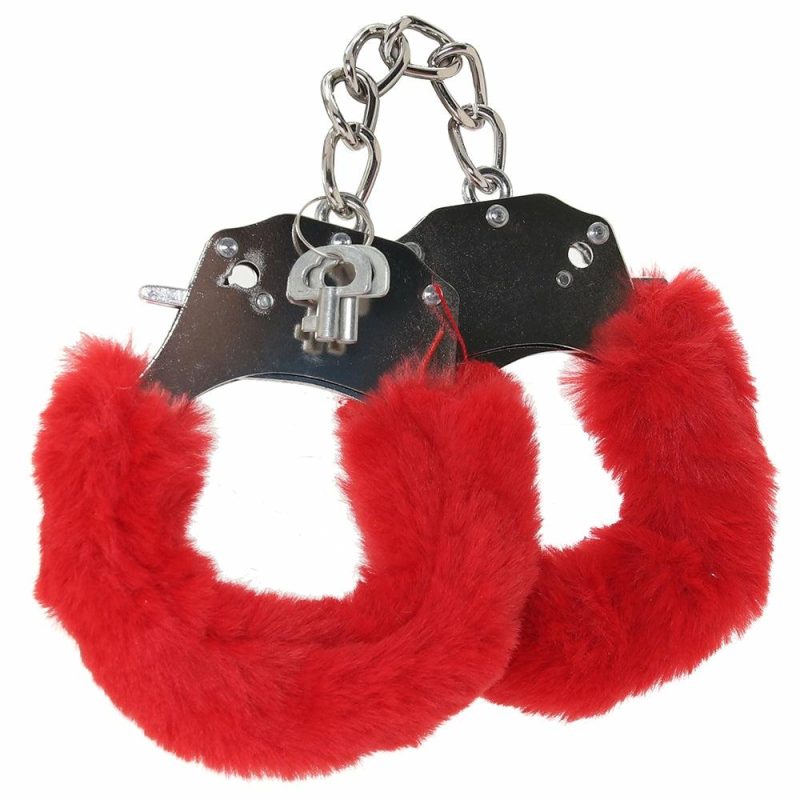 Bondage | Whipsmart Classic Furry Cuffs In Red Bondage Bondage