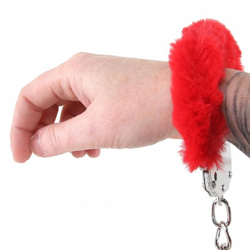 Bondage | Whipsmart Classic Furry Cuffs In Red Bondage Bondage