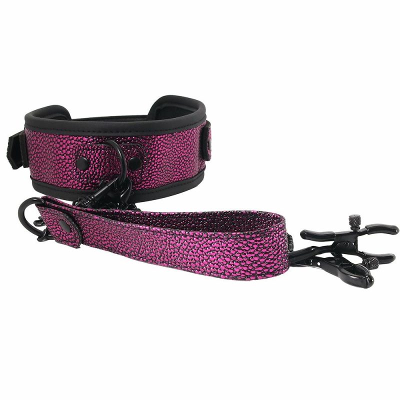 Bondage | Whipsmart Dragon’s Lair Collar, Leash & Nipple Clips Set Bondage Bondage