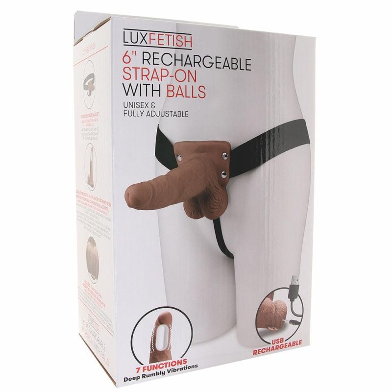 Dildos | 6 Inch Ballsy Hollow Strap-On Vibe In Brown Dildos Brown