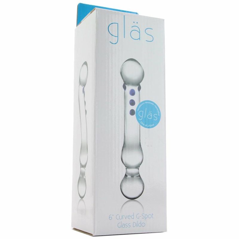 Dildos | 6 Inch Curved G-Spot Nubby Glass Dildo Dildos Dildos